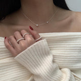 (silver925) Pearl cubic necklace *silver