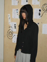 SNAP HOODIE SHIRT (BLACK)