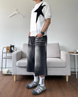 Leeds Washing Half Denim Pants
