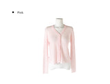 Brun Two-Button See-through Ribbed Knit Cardigan