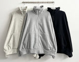 Mepo Soft Fleece Overfit High Neck Zip-up