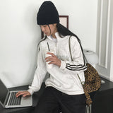Tvan y2k track oversized fit semi zip-up sweatshirt
