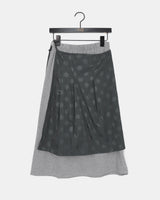 Kiko Dot Nylon Layered Pleated Midi Skirt