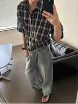 [S/S]ティンチェックハーフシャツ(4color)