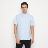 MON AKITA - Tora Men Short Sleeve Shirt Blue