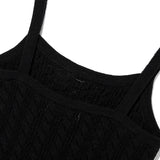 ケーブルパターンニットノースリーブ [BLACK]