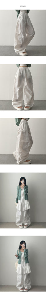 Litt Lace Side Line Nylon Wide Banding Pants