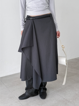 overlap button skirts (2color)