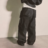 reverse Terry Pocket Denim Pants_black