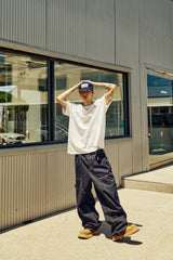 SALVAGE DOUBLE-KNEE LINE DENIM PANTS