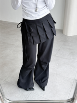 pleated wrap skirt pants (2color)