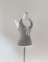 Sidia strap halter top (light gray)
