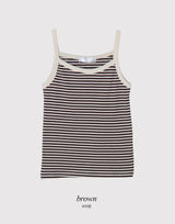 Cozy Border Cotton Rib Sleeveless (4color)