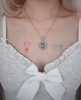 Secret Heart Necklace (Pink/Black)