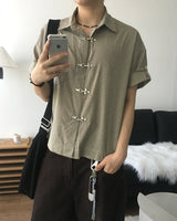 バックル ショートスリーブ シャツ