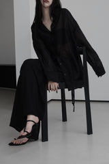 see-through overfit twinkle shirt (4color)