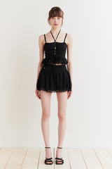 WHISPER BUTTON TOP black