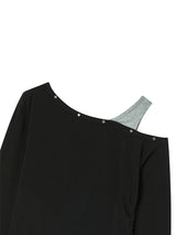 EYELET OFF SHOULDER L/S BLACK