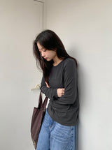 26SS★ [BAONHAUS] Ringchi Layered Span Round T-Shirt