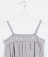 Micelle button balloon layered strap sleeveless