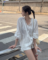 Chani punched lace blouse