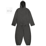 PIGMENT CUTTED CROP HOODIE_CHARCOAL