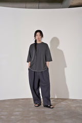 VINTAGE P. DYEING CUT-OUT 1/2 BOX TEE (Charcoal)