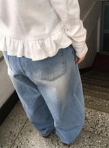 ヒルシウォッシングワイドデニムパンツ