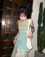 (2color) Dot Stripe Lace Halterneck Mini Dress