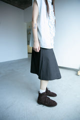 strap shirring cotton midi skirt(2colors)