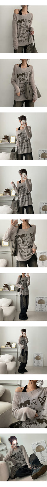 Wonder Loose Fit See-Through Round Knitwear