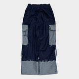 grunge roll-up denim pants_blue