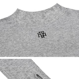 LOGO STITCH WOOL MOCK NECK WARMER TEE