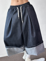Rolling Overalls Balloon Wide Bermuda 2Color