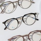 Knouun Round titanium glasses CODE. 104. B Black N Gold