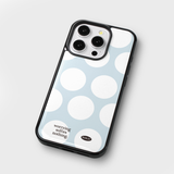 holiday epoxy bumper case (sky blue-white dot)