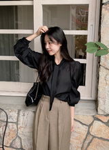 [SHOPPERMADE] MK Modal Puff Tie Blouse (3color)