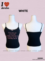 レタリングパッドキャミソールノースリーブTシャツ