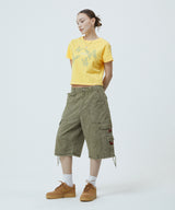 ピグメントバタフライゴスクロップTシャツ_アイボリー