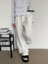  Motion 2WAY Snap Pintuck Wide Banding Long Pants (4 colors)