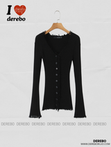 Elise Knitwear Pleats Skirt Cardigan Two-Piece