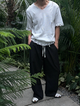 [S/S] Vacance damage v neck half knit(3color)