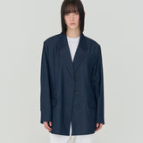 OVERFIT UNBAL SINGLE JACKET (NAVY)