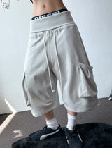Pla West Fold Cargo Terry Bermuda Shorts 3color