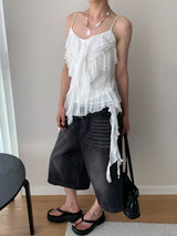 frill cancan sleeveless blouse top