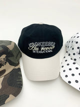two tone vintage washing ball cap (Black/Ivory)