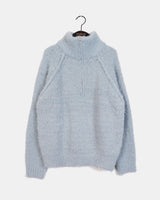 Zickle Loose Fit Half Zip-Up Boukle Knitwear
