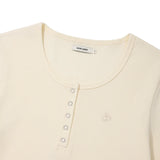 KIRSH PLAIN SLIM FIT HENLEY NECK T-SHIRT - IVORY