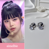 [Hearts2Hearts Ian Piercing] ダイアモンドリングハギーズピアス - Silver Color