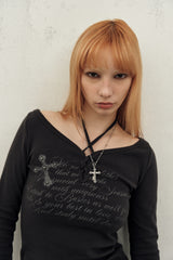 cr ストラップTシャツ (ダークグレー)